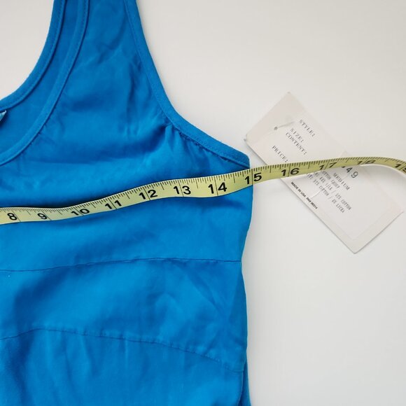 Luna Luz Blue Romantic Tank Midi Dress with pockets voluminous bubble skirt M - Picture 8 of 10